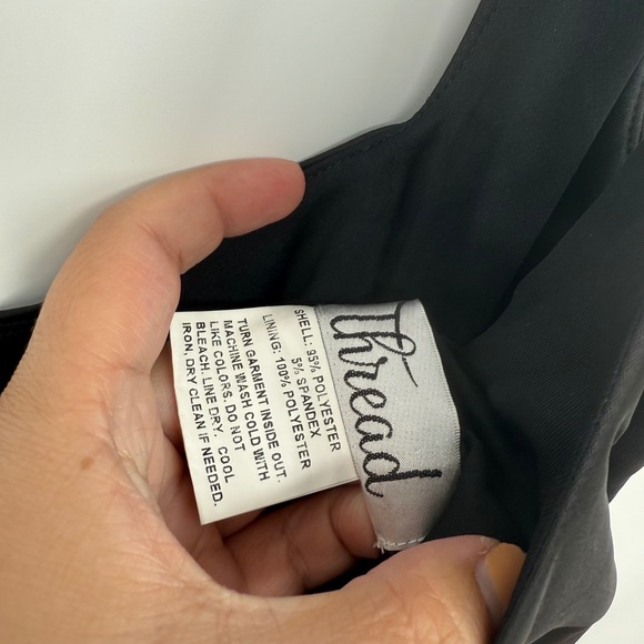 Thread Neucharm Square Neck Maxi Dress Black M-A Formal Evening Gown - Picture 8 of 12